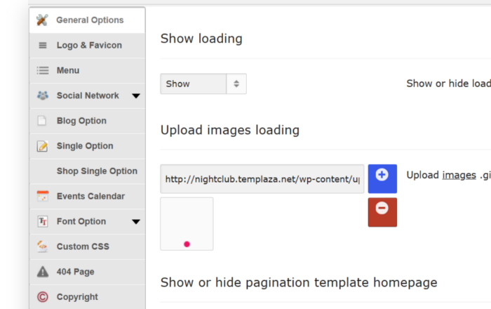 Flexible <em>theme options</em> panel